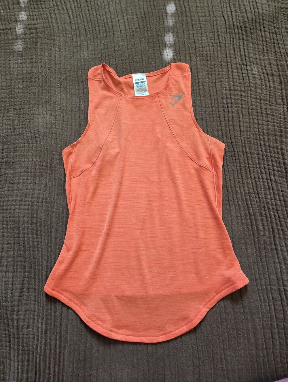 Orange Gymshark racerback athletic tank top in XS